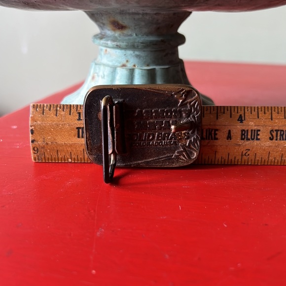 VTG Brass & Wood Harmony  Belt Buckle - Picture 3 of 4